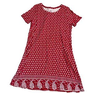 St John's Bay Women's Printed Short Sleeve DressMidi size Large